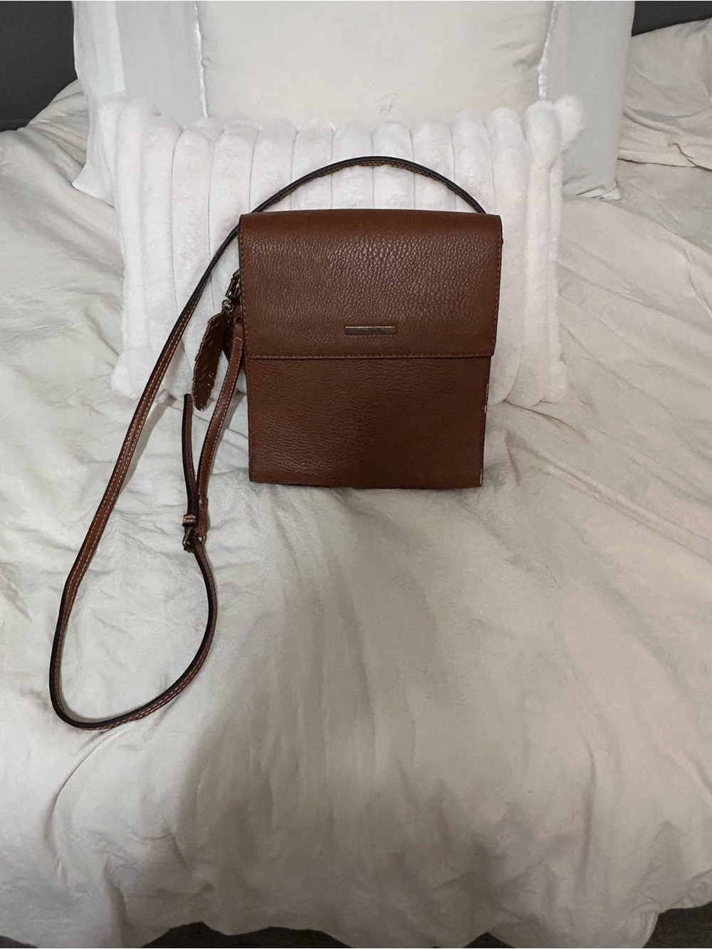 Simply Noelle Brown Pebbled Leather Crossbody Bag